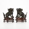 Pair 19th c. Chinese Bronze Lions