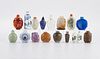Grp: 15 Chinese Snuff Bottles w/ Wooden Stands