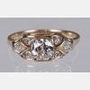 A 14kt. Yellow and White Gold Diamond Ring,