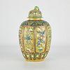 20th c. Chinese Relief Decorated Biscuit Glazed Jar