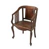 Chinese Export Rosewood Armchair w/ Woven Seat