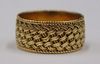 JEWELRY. Tiffany & Co. 18kt Gold Woven Wide Band