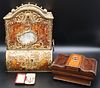 Group of Antique French Sewing Kits and Vanity