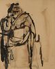 Walter Quirt "Figure Study" Ink and Wash