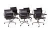Set 6 Eames Aluminum Group Office Chairs