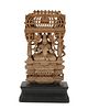 An Indian carved wood sculpture of Vishnu