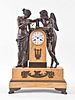 A good mid 19th century figural mantel clock featuring Cupid and Psyche