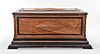 A walnut 18 inch cylinder music box retailed by H. Gautschi & Sons Philadelphia