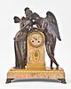 A mid 19th century French figural Cupid and Psyche mantel clock