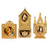 3 Brass-framed Virgin/Madonna Plaques