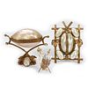 Victorian Shell and Gilt Metal Frame and Decorative Objects