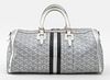 Goyard Croisere Metallic Silver Leather Duffle Bag