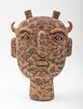 Louis Mendez Abstracted Head Ceramic Art Sculpture