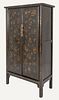 Chinese Black Lacquered Wood Wardrobe