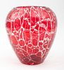 French Cristal St-Louis Rare Red Overlay Vase