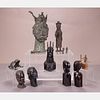 A Miscellaneous Collection of African Brass, Tin and Wood Decorative Items, 20th Century.
