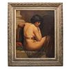 ANÓNIMO. Desnudo femenino. Sin firma. Óleo sobre tela. 92 x 74 cm. Enmarcada. Detalles de conservación en marco.
