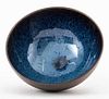 Japanese Signed Cobalt Blue Ceramic Bowl