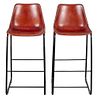 Modern Leather Upholstered Tall Bar Stools, 2