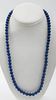 Lapis Lazuli Beaded Necklace With Gold Tone Clasp