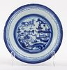 Chinese Canton Blue and White Porcelain Dish