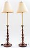 Barley Twist Candlestick Lamps, Pair