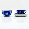 Wedgwood Jasperware Portland Blue Mini Cup, Saucer and Bowl