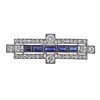 Art Deco Platinum Diamond Sapphire Brooch Pin