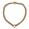 Tiffany &amp; Co 18k Gold Heart Multi Chain Toggle Necklace