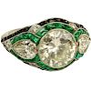 Very Fine Art Deco Design Approx. 4.25 Carat Cut Diamond, 1.50 Carat Colombian Emerald and Platinum Engagement Ring.