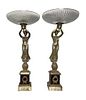 Pair of Silver Gilt Bronze French Tazzas with Tortoiseshell Including NFT