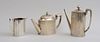 ASSEMBLED AMERICAN SILVER THREE-PIECE TEA AND COFFEE SET