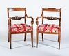 PAIR OF CONTINENTAL NEOCLASSICAL FRUITWOOD ARMCHAIRS