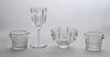 PAIR OF VICTORIAN CUT-GLASS WINE GLASS COOLERS, AN ORREFORS CUT-GLASS BOWL AND A BACCARAT LARGE LONG-STEMMED GOBLET