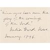 Julia Ward Howe Autograph Quote Signed from &#39;Battle Hymn of the Republic&#39;
