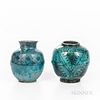 Two Turquoise Blue-glazed Kashan Pottery Jars