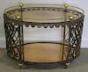 Art Deco Iron & Brass Cocktail Table with Amber
