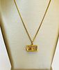 14k Yellow Gold Lobster Trap Pendant Necklace on 18k Gold Chain
