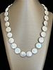 14mm x 17mm Graduated White Coin Pearl Necklace