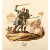 Antique Art Print, Anglo-Danish Warriors