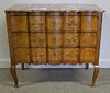 Antique Walnut Continental 3 Drawer Commode.