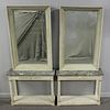 Pair of Antique Continental Patinated Marble Top