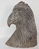 Antique Folk Art Carved Figural Wooden Eagle Bust Head Sculpture Plaque