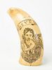 Scrimshaw Tooth with Angel