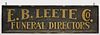 Funeral Home Trade Sign - Leete Family