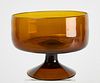 Amber Blown Glass Compote