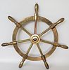 Antique Vintage Solid Brass 7-Spoke Captain's Ship's Yacht Wheel