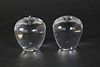Two Signed Steuben Glass Apples, Contemporary