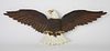 Paul Rawson Hand Carved and Painted Spread Winged Bald Eagle, circa 1984