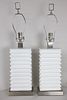 Pair of Contemporary White Ceramic Table Lamps